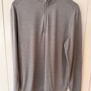 Johnnie-O Men’s Performance 1/4 Zip Pullover – Gray Micro Stripe (Size M)